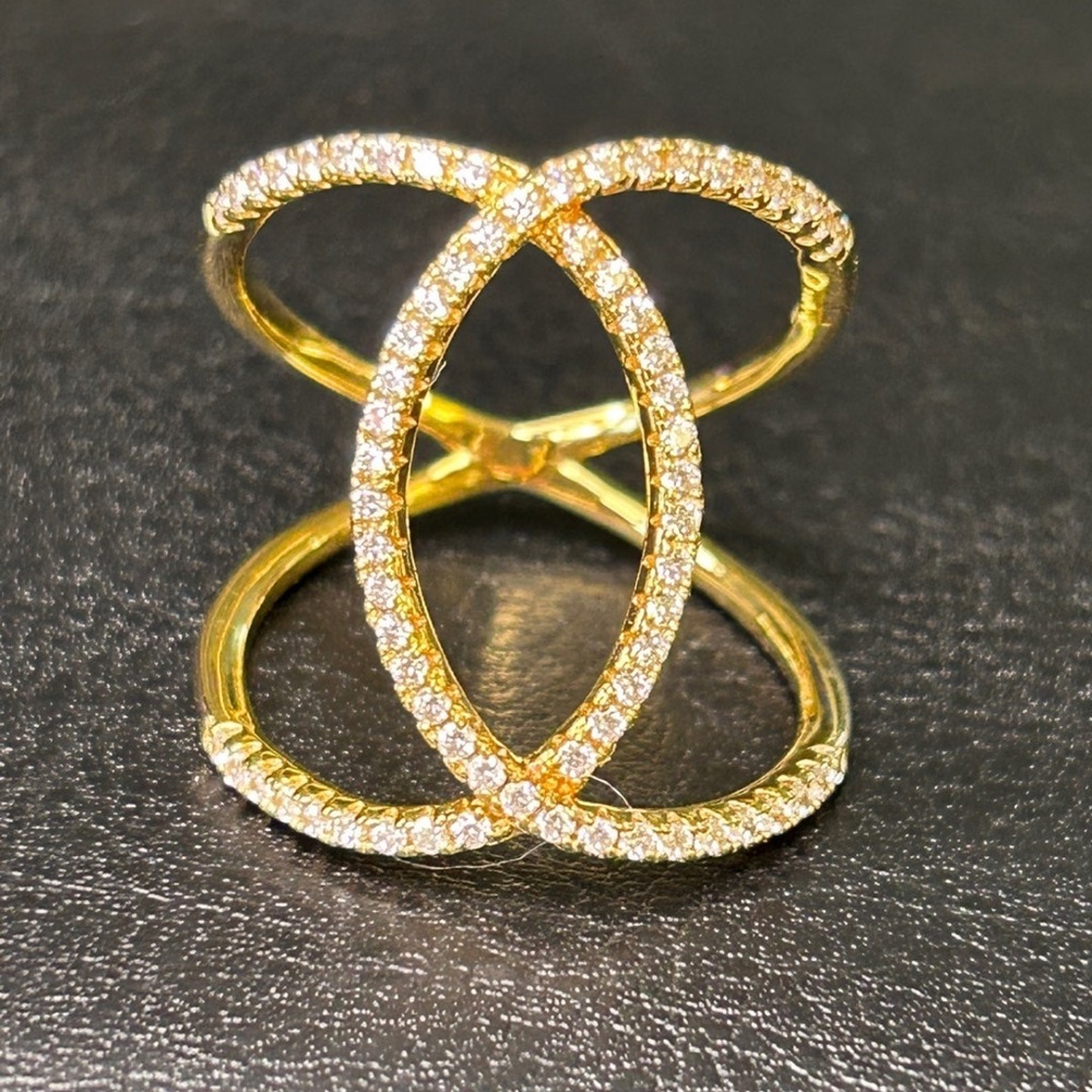 Sterling Silver Vermeil very sparkly ring